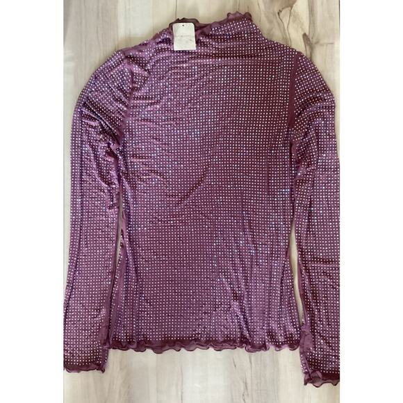 Intimately Sequin Long Sleeve Purple Shirt Size Medium NWT - Picture 1 of 7